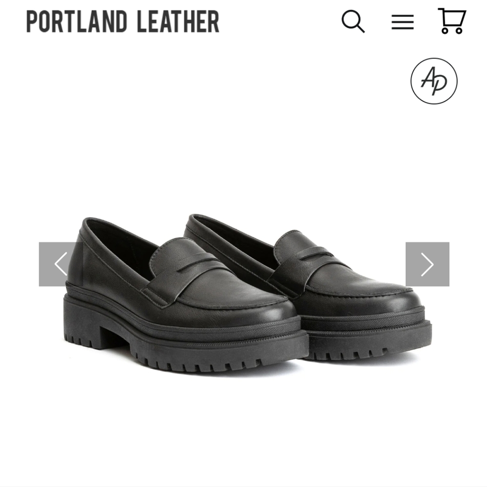 Portland Leather Patina black leather Zoe chunky lug sole 11